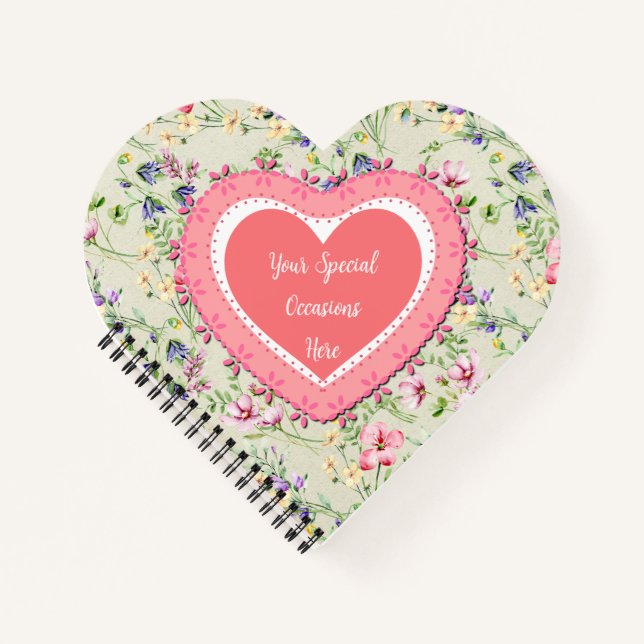 Elegant Floral Heart Frame: for Every Occasion Notebook (Front)