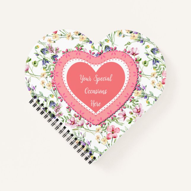 Elegant Floral Heart Frame: for Every Occasion Notebook (Front)