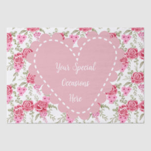 Elegant Floral Heart Frame: for Every Occasion Tissue Paper