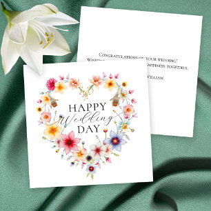 Elegant Floral Heart Spring Wedding Greeting Card