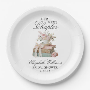 Elegant Floral Her Next Chapter Bridal Shower Paper Plate