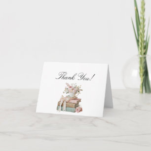 Elegant Floral Her Next Chapter Bridal Shower Thank You Card