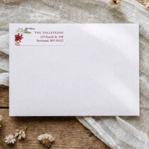 Elegant Floral Holiday Return Address Labels
