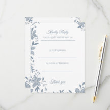 Elegant Floral in Dusty Blue
