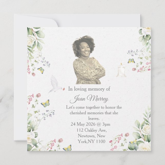 Elegant Floral In Loving Memory (Front)