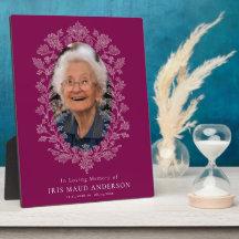 Elegant Floral In Loving Memory Plaque