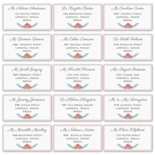 Elegant Floral Individual Shipping Address Wedding