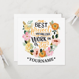 Elegant Floral Inspiration Motivation Quote Invitation