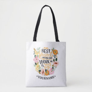 Elegant Floral Inspiration Motivation Quote Tote Bag