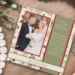Elegant Floral Inspirivity Christmas Photo card