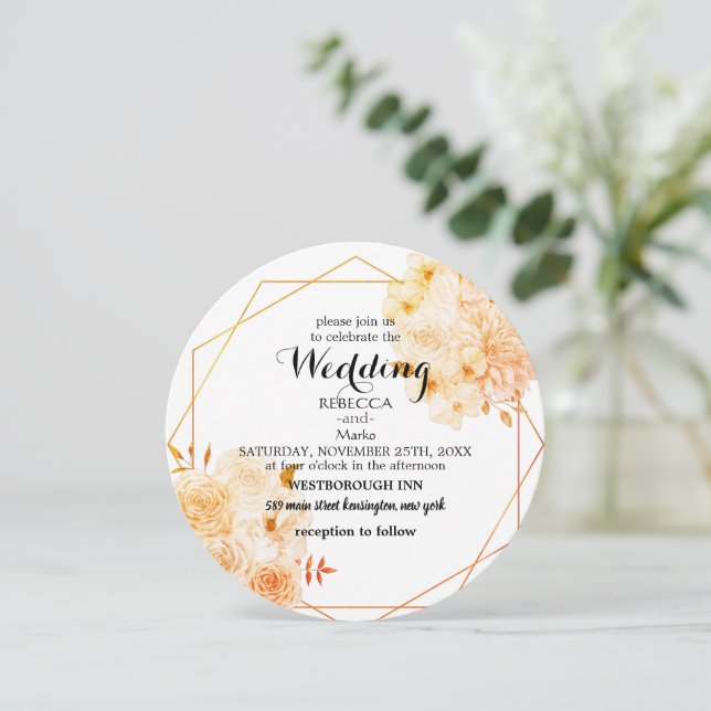 Elegant floral invitation (Standing Front)