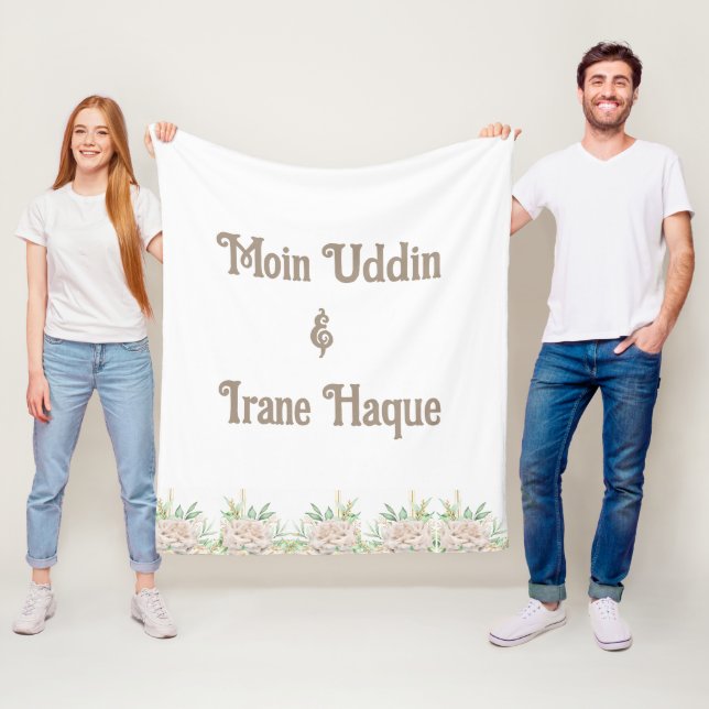 Elegant Floral Islamic Nikah Ceremony Invitation Fleece Blanket (In Situ)