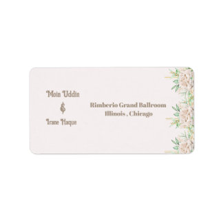 Elegant Floral Islamic Nikah Ceremony Invitation Label