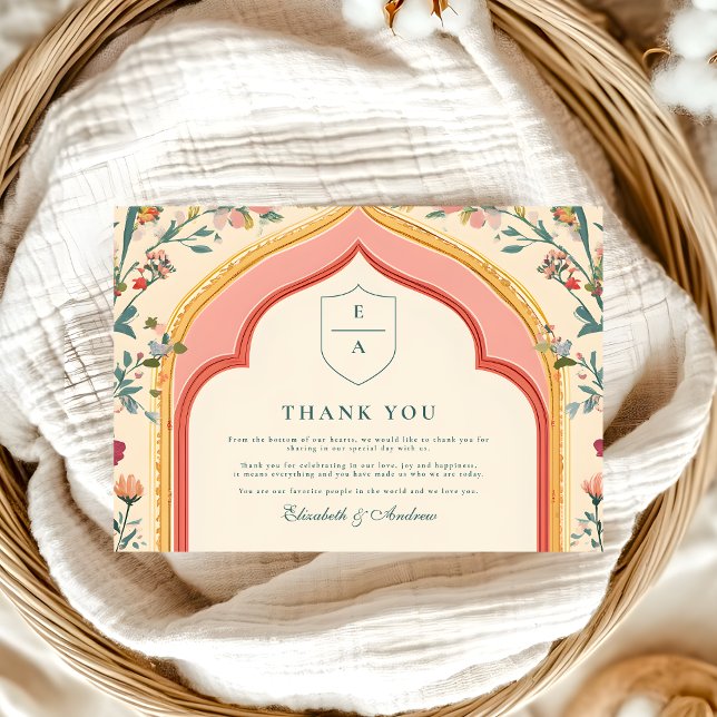 Elegant Floral Islamic Wedding Thank You Card (Creator Uploaded)
