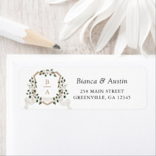 Elegant Floral Ivy Greenery Crest Return Address