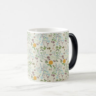 Elegant Floral Kraft Seamless Pattern  Magic Mug