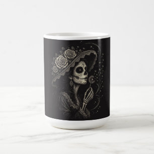 Elegant Floral La Catrina Illustration Coffee Mug