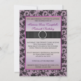 Elegant Floral Lace Invite [Pink]
