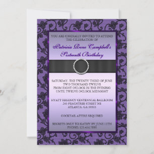 Elegant Floral Lace Invite [Purple]
