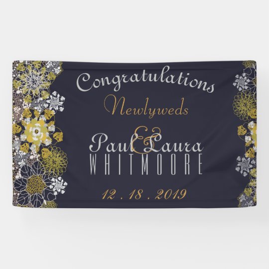 Elegant Floral Lace Party Wedding Banner