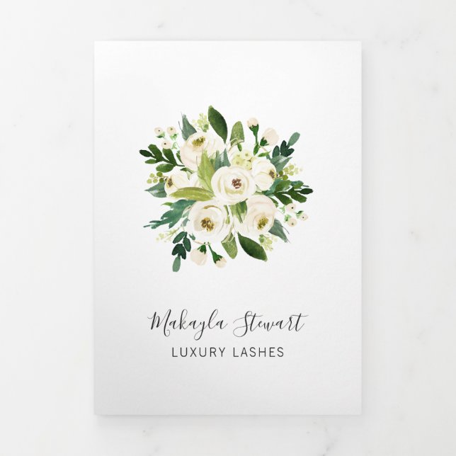 Elegant Floral Lashes Business Trifold Brochure (Cover)