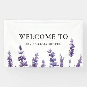 Elegant floral lavender Baby Baby Shower welcome Banner