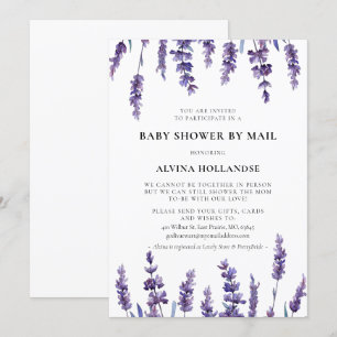 Elegant floral lavender Baby Shower by mail Invitation