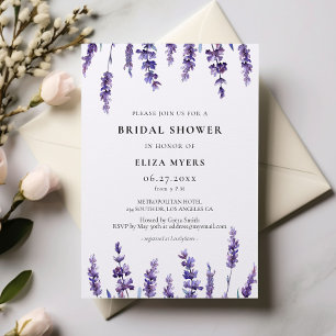 Elegant floral lavender Bridal shower invitation