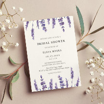 Elegant floral lavender Bridal shower invitation