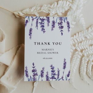 Elegant Floral Lavender Bridal Shower Thank You Card