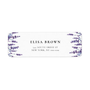 Elegant floral lavender return address