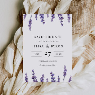 Elegant floral lavender Save the date Invitation