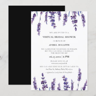 Elegant floral lavender Virtual Bridal shower Invitation