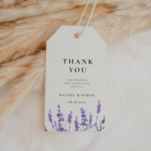 Elegant floral lavender wedding favour gift tags