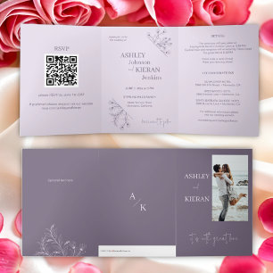 Elegant Floral Lavender Wedding Invitation