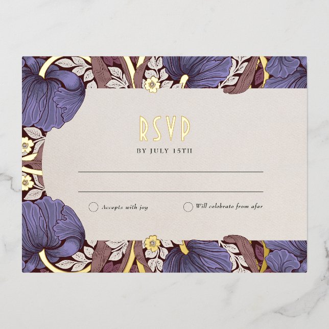 Elegant Floral Lavender Wedding RSVP Card (Front)