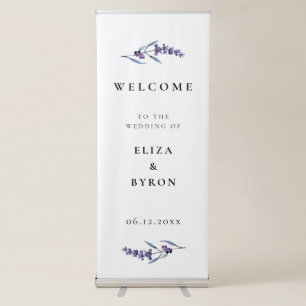 Elegant floral lavender Welcome to our wedding Retractable Banner