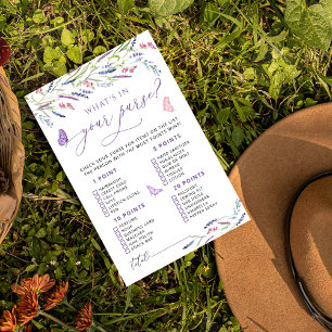 Elegant Floral Lavender  What's in Your Purse Game