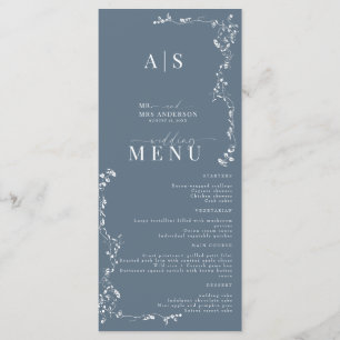 Elegant Floral Leaf Classic Wedding  Menu