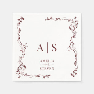 Elegant Floral Leaf Classic Wedding  Napkin