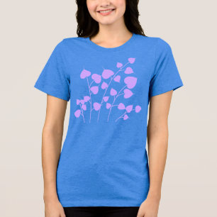 Elegant Floral Leaves T-Shirt   Botanical Flower  Tri-Blend Shirt