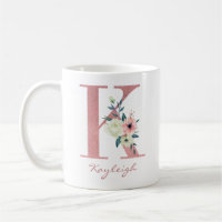 Elegant Floral Letter K Pink and Ivory Bouquet