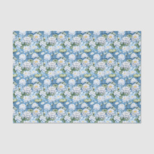 Elegant floral lotus flowers tiled  tissue paper