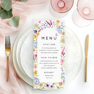 Elegant Floral Love is in Bloom Menu