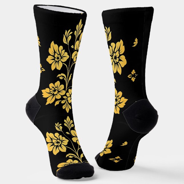 Elegant Floral Luxury Modern Collection Socks (Angled)