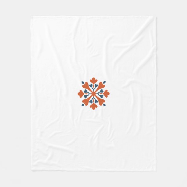 Elegant Floral Mandala Design" Fleece Blanket (Front)