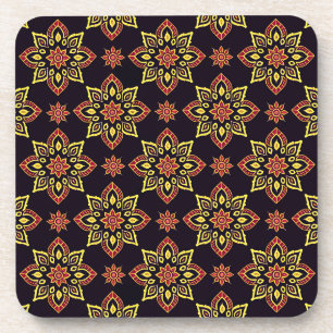 Elegant Floral Mandala Pattern Coasters - Set of 6