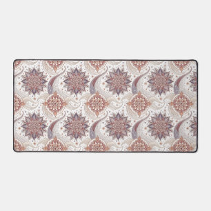 Elegant Floral Mandala Spiritual Design Pattern Desk Mat