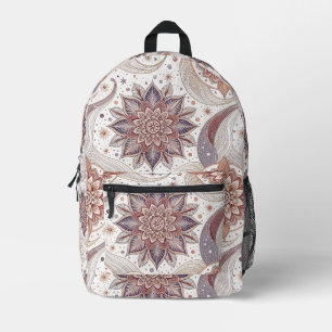 Elegant Floral Mandala Spiritual Design Pattern Printed Backpack