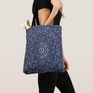 Elegant Floral Mandala Tote Bag